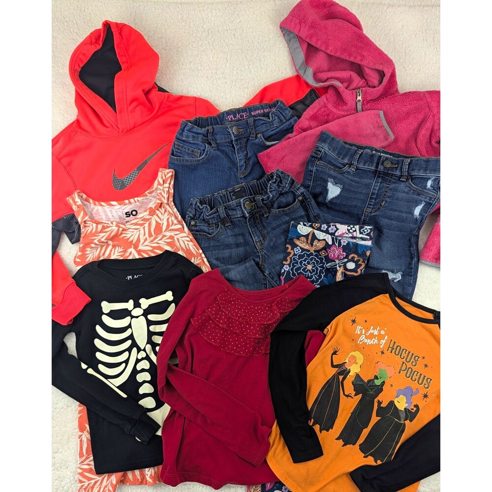 Girls Fall Clothing Lot 10pc Size 6 6x 7 Nike Gap Hocus Pocus Childrens Place SO
